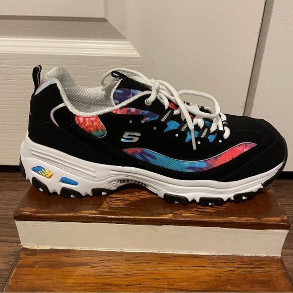 Skechers Womens D’lites Summer Fiesta Black White Multi Size 11 - Picture 3 of 11